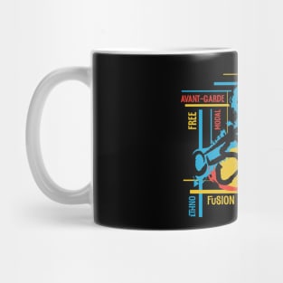 Colorful Jazz Genres With Trumpet Player Mug